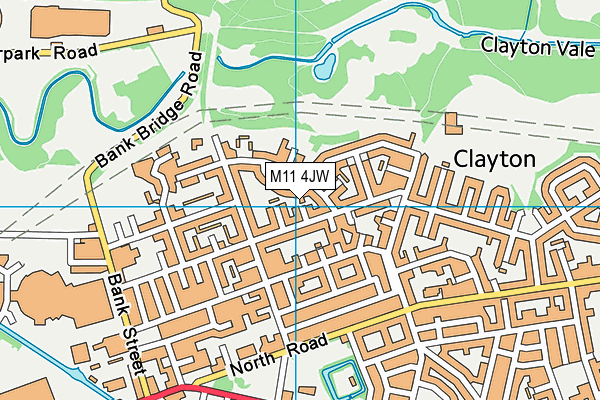 M11 4JW map - OS VectorMap District (Ordnance Survey)