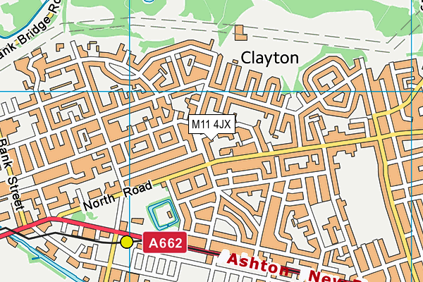 M11 4JX map - OS VectorMap District (Ordnance Survey)