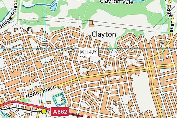 M11 4JY map - OS VectorMap District (Ordnance Survey)