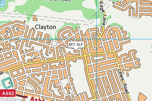 M11 4LF map - OS VectorMap District (Ordnance Survey)