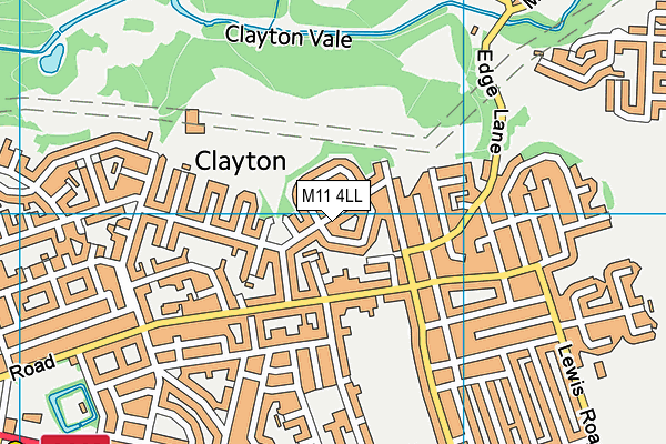 M11 4LL map - OS VectorMap District (Ordnance Survey)