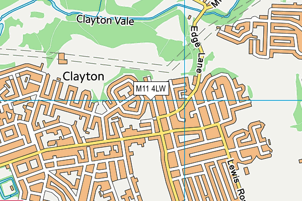 M11 4LW map - OS VectorMap District (Ordnance Survey)