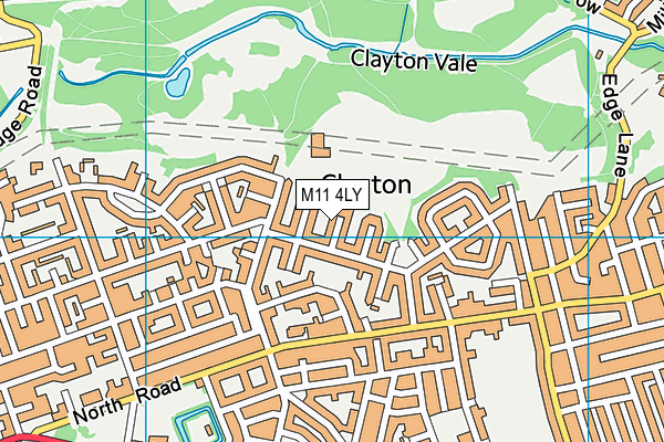 M11 4LY map - OS VectorMap District (Ordnance Survey)