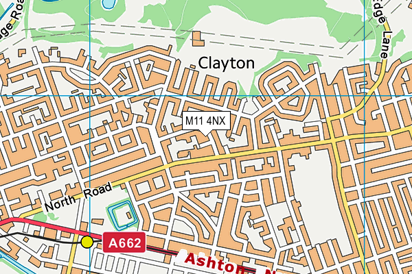 M11 4NX map - OS VectorMap District (Ordnance Survey)