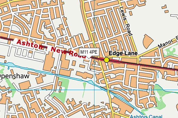 M11 4PE map - OS VectorMap District (Ordnance Survey)