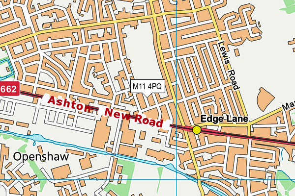 M11 4PQ map - OS VectorMap District (Ordnance Survey)