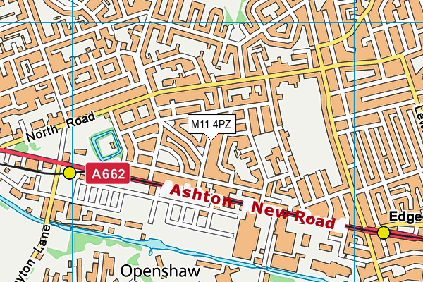 M11 4PZ map - OS VectorMap District (Ordnance Survey)