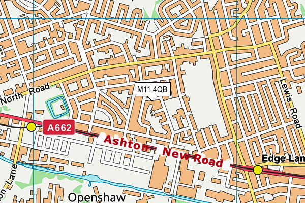 M11 4QB map - OS VectorMap District (Ordnance Survey)