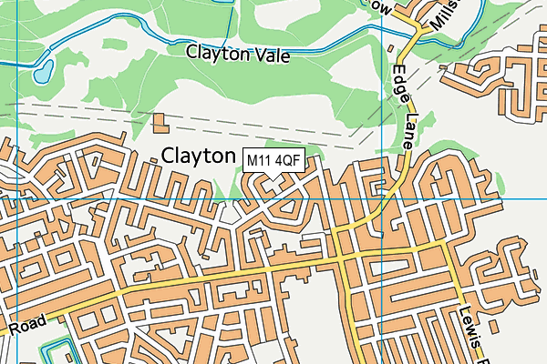 M11 4QF map - OS VectorMap District (Ordnance Survey)