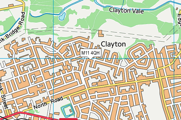 M11 4QH map - OS VectorMap District (Ordnance Survey)