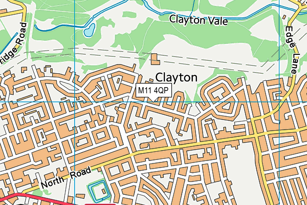 M11 4QP map - OS VectorMap District (Ordnance Survey)