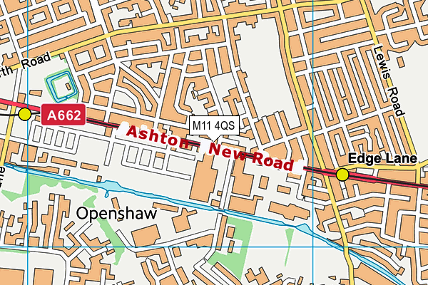 M11 4QS map - OS VectorMap District (Ordnance Survey)