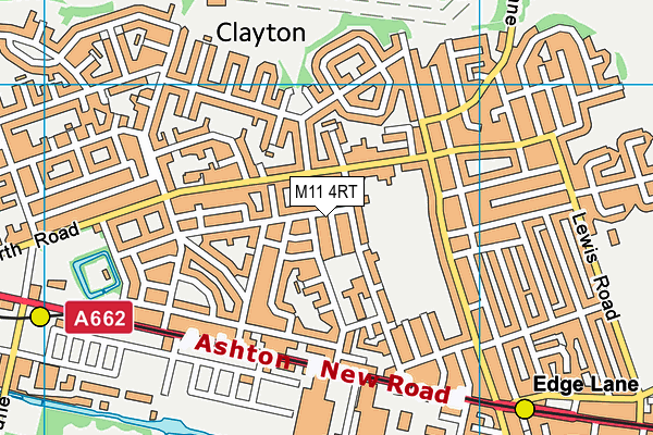 M11 4RT map - OS VectorMap District (Ordnance Survey)