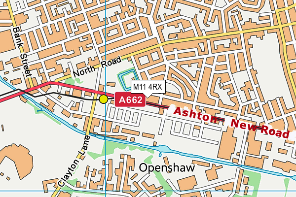 M11 4RX map - OS VectorMap District (Ordnance Survey)