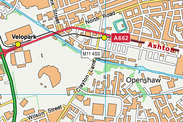 M11 4SS map - OS VectorMap District (Ordnance Survey)