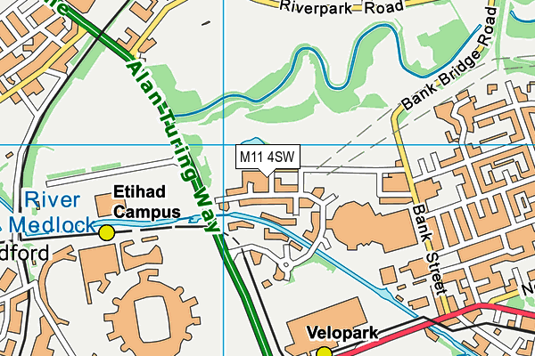 M11 4SW map - OS VectorMap District (Ordnance Survey)