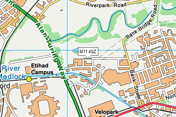 Philips Park Mtb Trail map (M11 4SZ) - OS VectorMap District (Ordnance Survey)