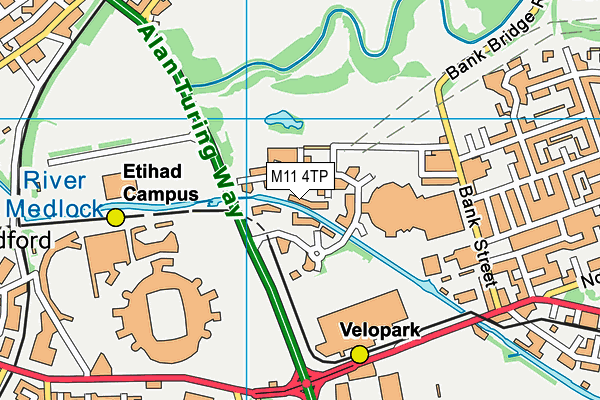M11 4TP map - OS VectorMap District (Ordnance Survey)