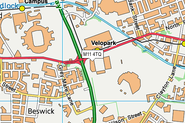 Manchester City Fc (Etihad Campus) map (M11 4TQ) - OS VectorMap District (Ordnance Survey)