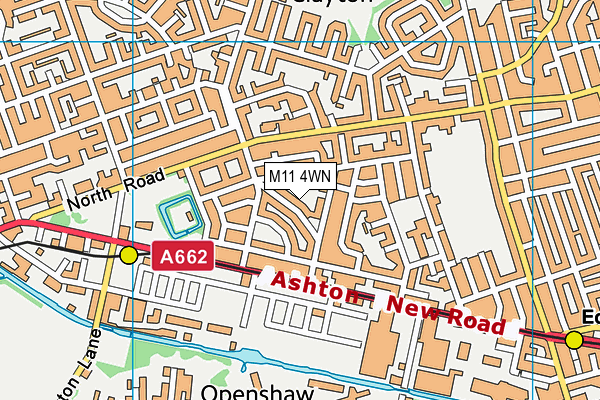 M11 4WN map - OS VectorMap District (Ordnance Survey)