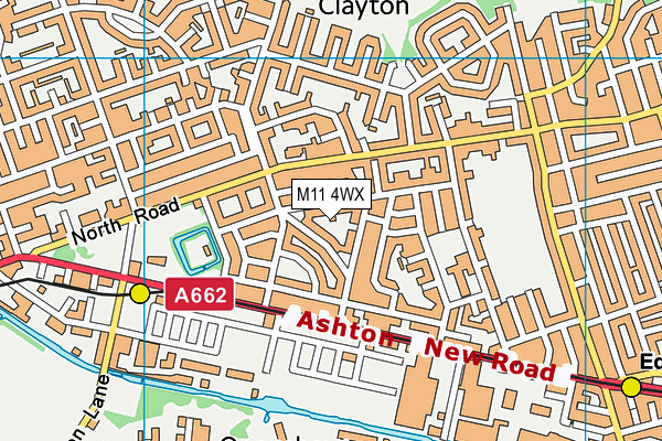 M11 4WX map - OS VectorMap District (Ordnance Survey)