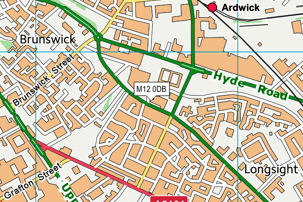 M12 0DB map - OS VectorMap District (Ordnance Survey)