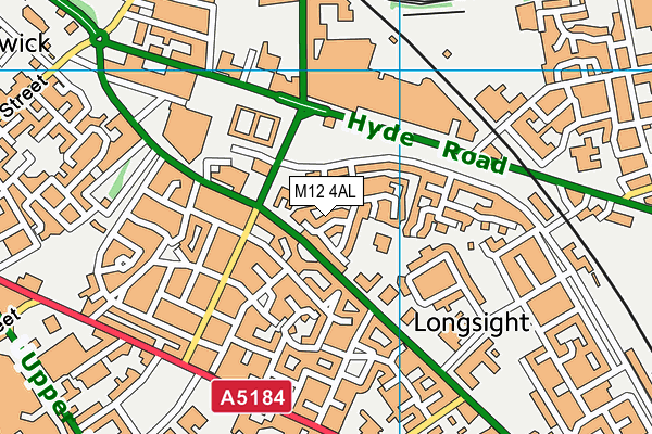 M12 4AL map - OS VectorMap District (Ordnance Survey)