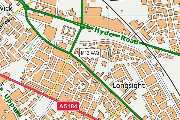 M12 4AQ map - OS VectorMap District (Ordnance Survey)