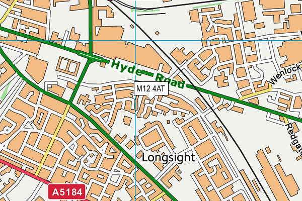 M12 4AT map - OS VectorMap District (Ordnance Survey)