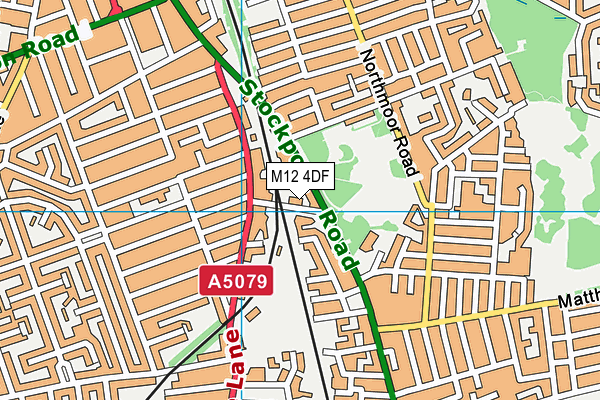 M12 4DF map - OS VectorMap District (Ordnance Survey)