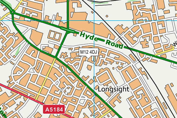 M12 4DJ map - OS VectorMap District (Ordnance Survey)