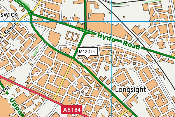 M12 4DL map - OS VectorMap District (Ordnance Survey)