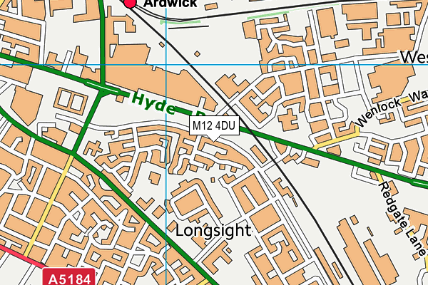 M12 4DU map - OS VectorMap District (Ordnance Survey)