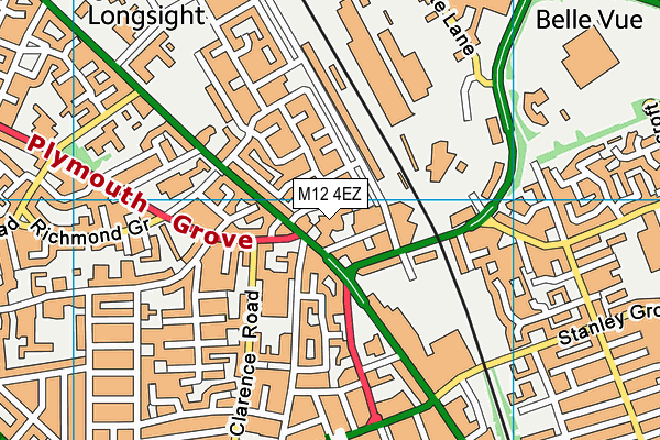 M12 4EZ map - OS VectorMap District (Ordnance Survey)