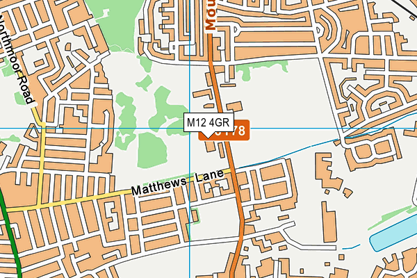 M12 4GR map - OS VectorMap District (Ordnance Survey)