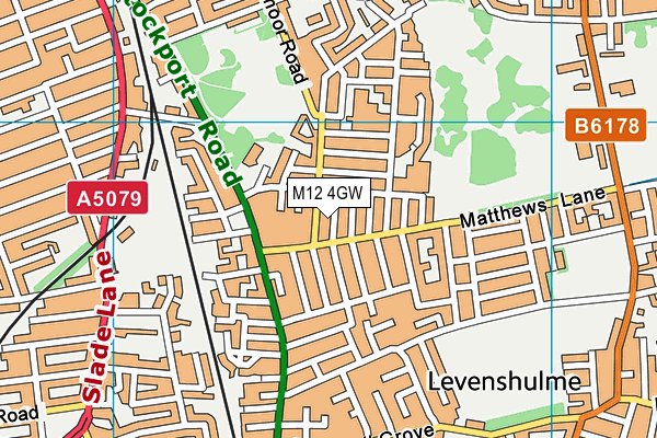 M12 4GW map - OS VectorMap District (Ordnance Survey)