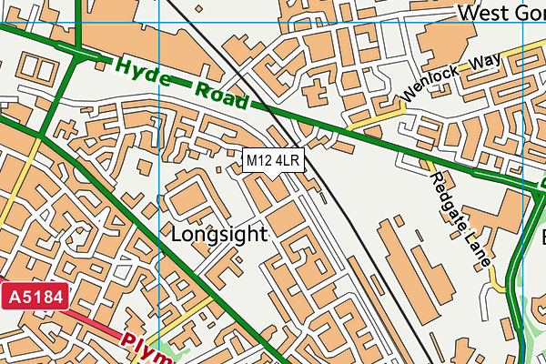 M12 4LR map - OS VectorMap District (Ordnance Survey)