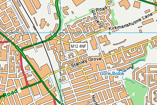 M12 4NF map - OS VectorMap District (Ordnance Survey)