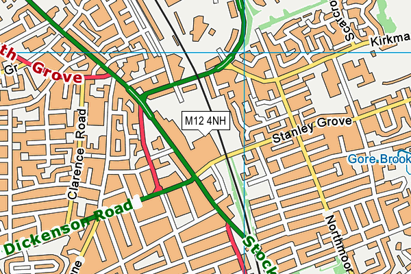 M12 4NH map - OS VectorMap District (Ordnance Survey)