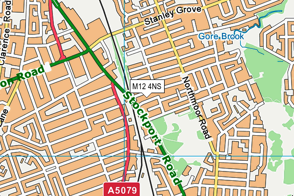 M12 4NS map - OS VectorMap District (Ordnance Survey)