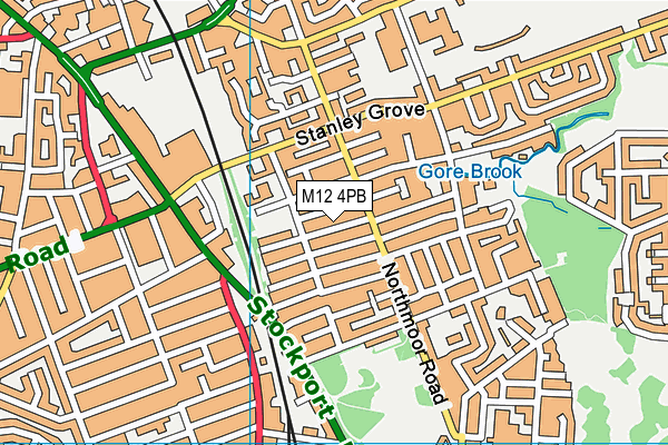 M12 4PB map - OS VectorMap District (Ordnance Survey)