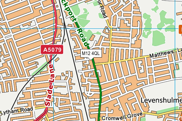 M12 4QL map - OS VectorMap District (Ordnance Survey)