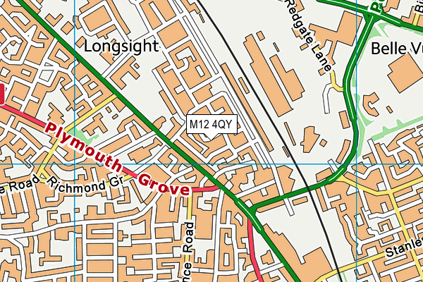 M12 4QY map - OS VectorMap District (Ordnance Survey)