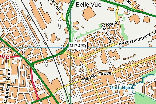 M12 4RQ map - OS VectorMap District (Ordnance Survey)