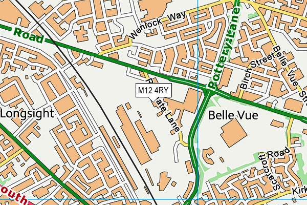 M12 4RY map - OS VectorMap District (Ordnance Survey)