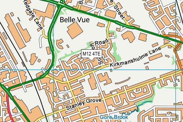 M12 4TE map - OS VectorMap District (Ordnance Survey)