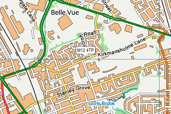 M12 4TP map - OS VectorMap District (Ordnance Survey)