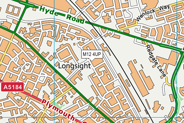 M12 4UP map - OS VectorMap District (Ordnance Survey)