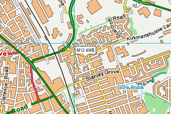 St Peter's RC High School map (M12 4WB) - OS VectorMap District (Ordnance Survey)