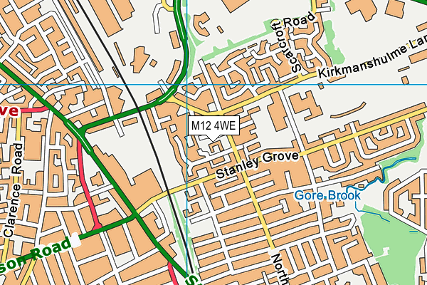 M12 4WE map - OS VectorMap District (Ordnance Survey)